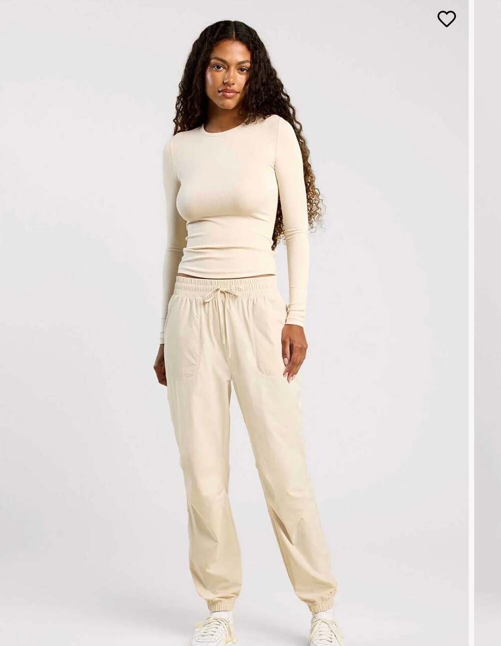 nuuds Women's Refine Jogger Pants Size XL Beige nylon linen